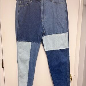Hollister Women's patchwork Jeans - Blue Colorblock
